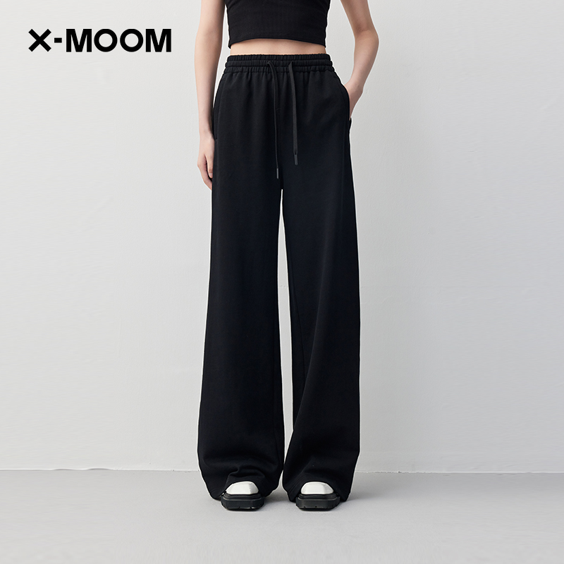 【商场同款】X--MOOM春秋新款运动风休闲宽松显瘦显高直筒长裤女