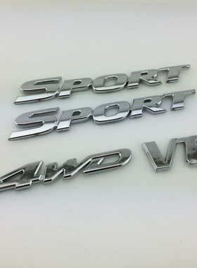 老款汉兰达SPORT英文字母标叶子板侧车门标志V6/4WD后备尾箱车标