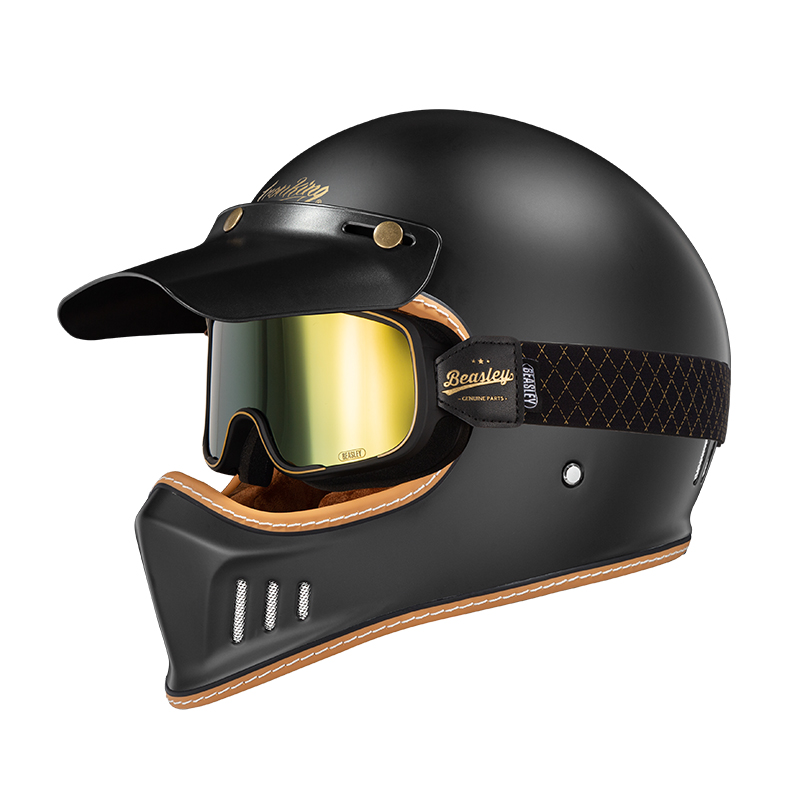 高档哈雷巡航车品牌安全盔复古摩托车头盔3c认证四季通用男士机车
