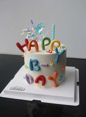 网红钢铁小侠同款儿童节艺术字英文字母生日快乐蛋糕装饰摆件插件