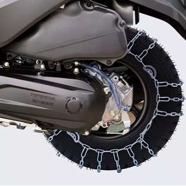 摩托车防滑链通用改装通用型冬季雪地泥地加粗加密金属车胎链踏板