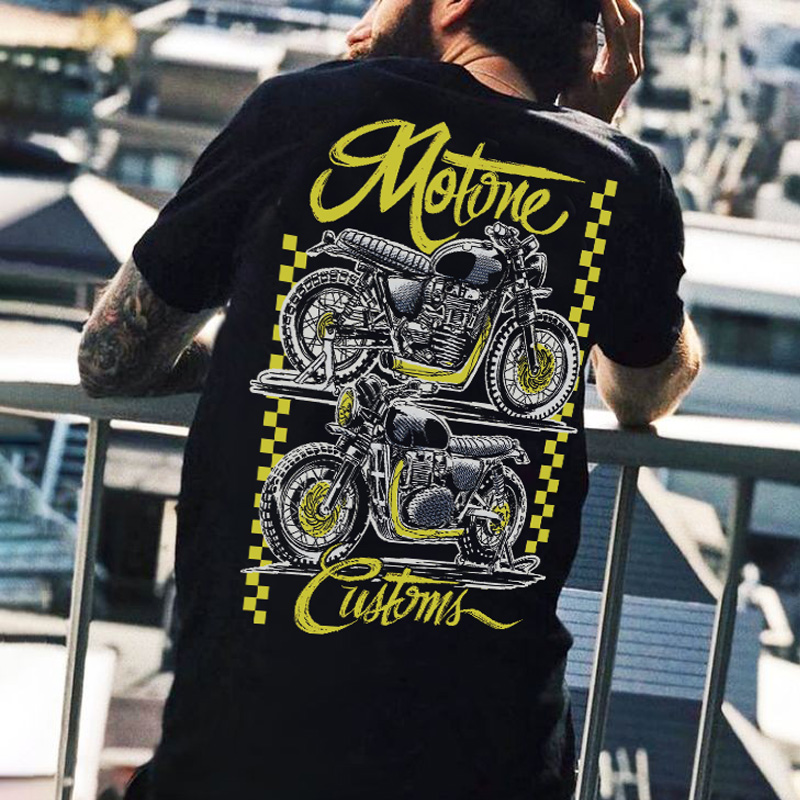 美式复古核爆炸潮牌摩托赛车机车古着卡通印花重磅宽松短袖T恤男