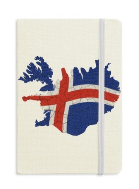 冰岛地图抽象国旗图案硬质笔记本办公记事本子学生用