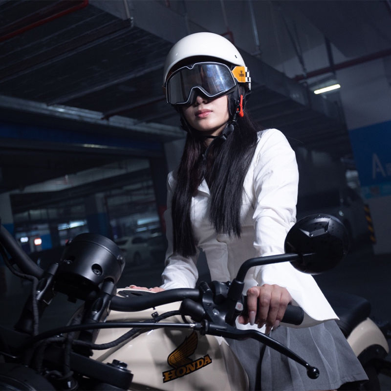 3C认证电动车摩托车头盔男女夏季复古踏板机车安全帽四季半盔