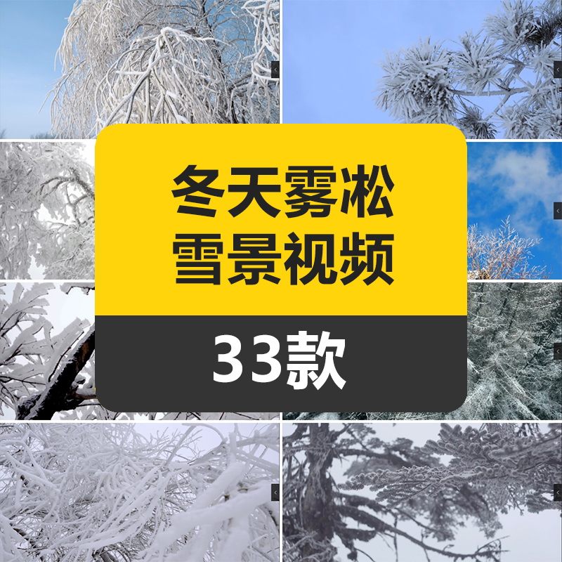 冬天雾凇雪景视频冬至下雪冰雪山风景雨雪天气自媒体短视频素材