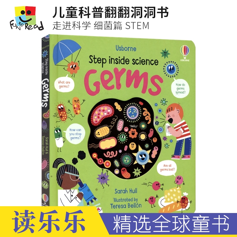 Usborne Step Inside Science Germs Weather 走进科学 细菌天气 百科翻翻洞洞书 STEM 少儿英语科普读物 英文原版进口儿童图书