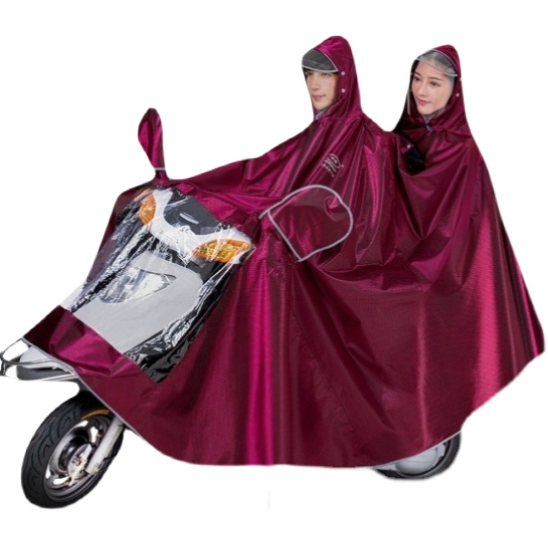超大码遮脚加厚加长爱玛绿源小牛电动车雨衣摩托车单双人母子雨披
