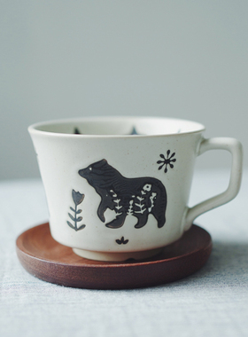 早上好商店|了不起的小动物 釉下彩马克杯浮雕陶瓷杯咖啡杯水杯