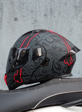 新3C认证ORZ摩托车蓝牙揭面盔双镜片头盔男女摩旅全盔四季尾翼