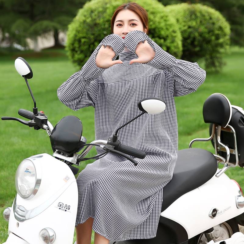 电动车防晒衣女夏季长款防紫外线骑车摩托车防晒服透气遮阳衫外套