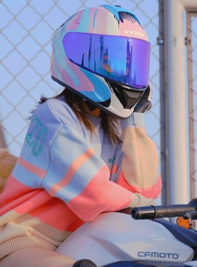 SWEEP摩托车头盔碳纤维骑行机车全盔男女骑士装备全覆式个性四季