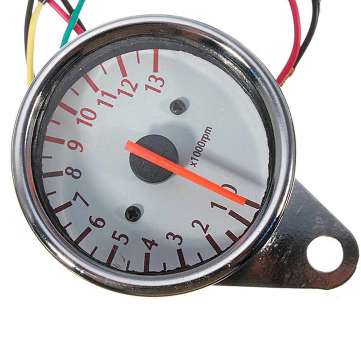 摩托车电子转速表改装电感转速表指针式白色底盘仪表 转速表5线