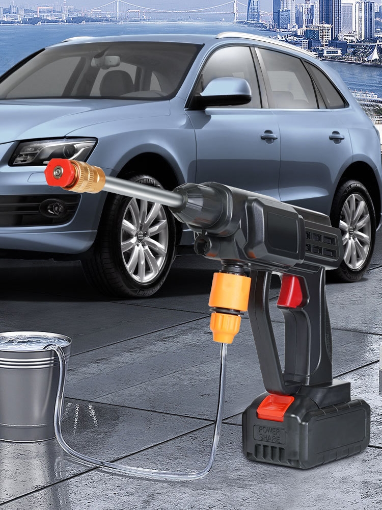 高压家用汽车洗车水枪电动洗车机充电式无线锂电池摩托车洗车神器