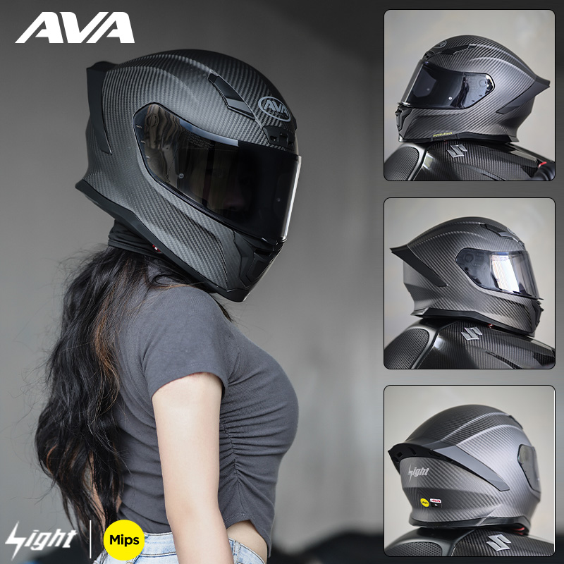 正品AVA闪电黑武士碳纤维摩托车头盔男女全盔夏季机车大码3XL四季