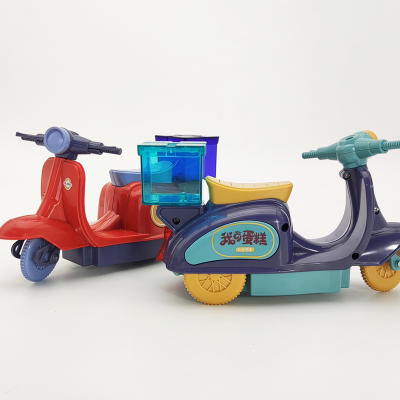 儿童电动仿真外卖摩托车玩具三轮车小孩小汽车宝宝早教音乐电瓶车