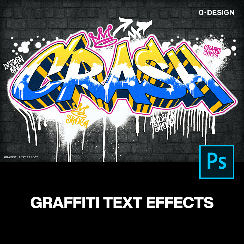 8款街头艺术嘻哈潮流涂鸦喷漆字体设计ps样机素材特效生成模版