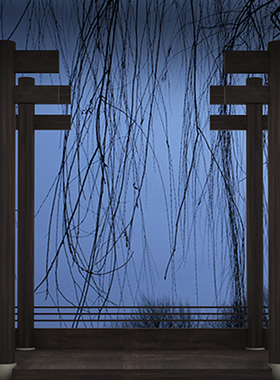 戏曲古代古风中式中国风柱子高清LED大屏幕舞台背景虚拟静态图片