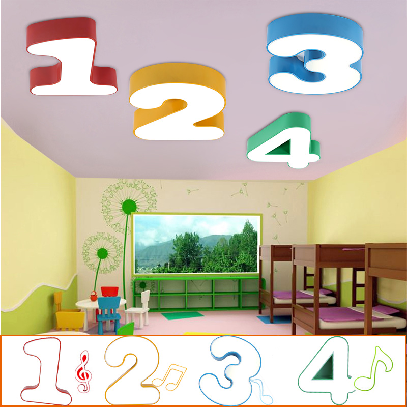 卡通数字1234创意儿童房LED卧室吸顶灯幼儿园游乐园童装母婴店灯