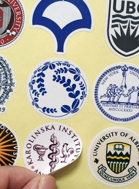 世界名校校徽贴纸大全国外外国名牌大学标志帖套装剑桥哈佛logo贴