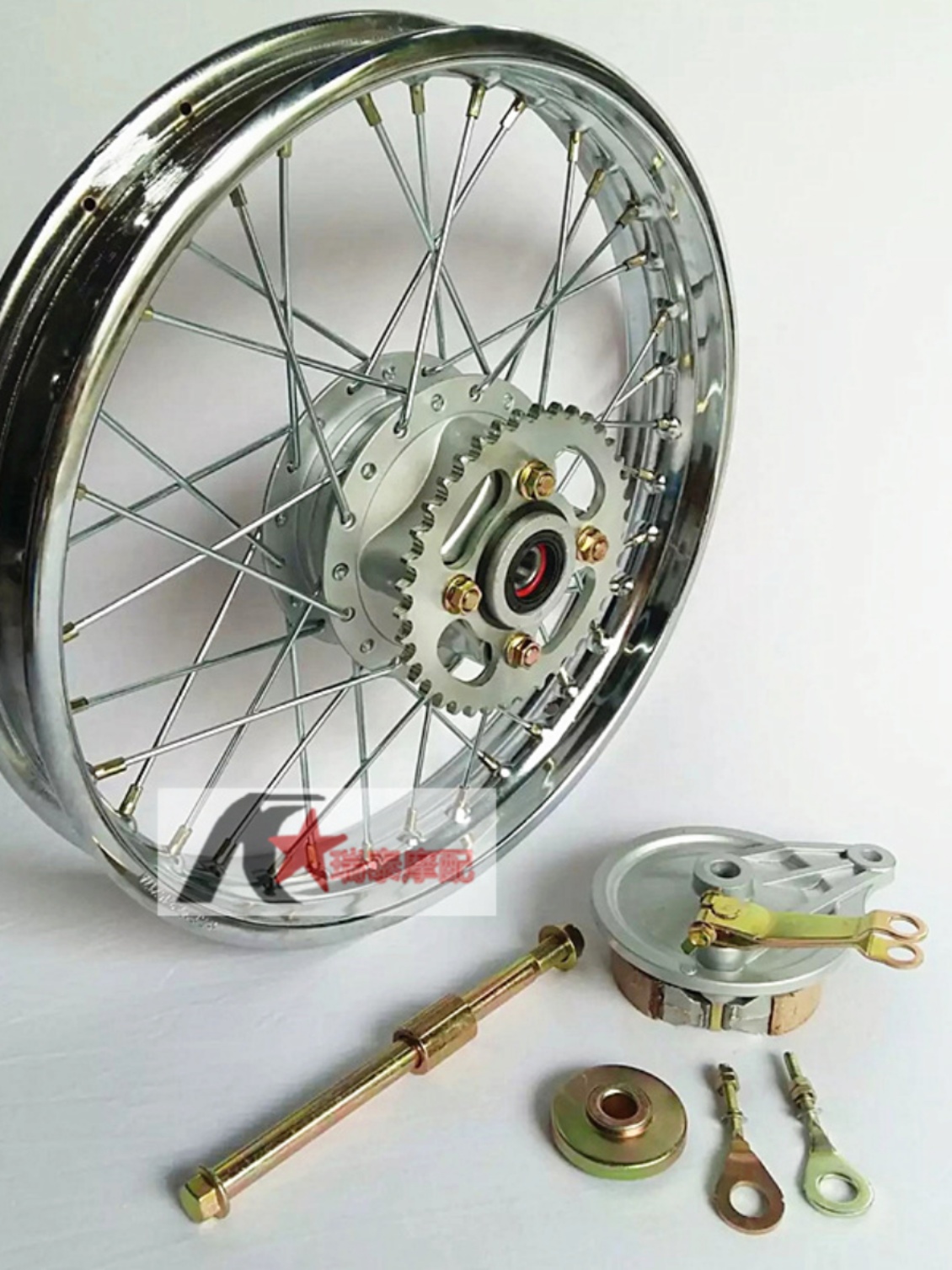 库摩托车轮毂 适用CG125复古改装加宽轮圈辐条钢丝黑色电镀后轮厂