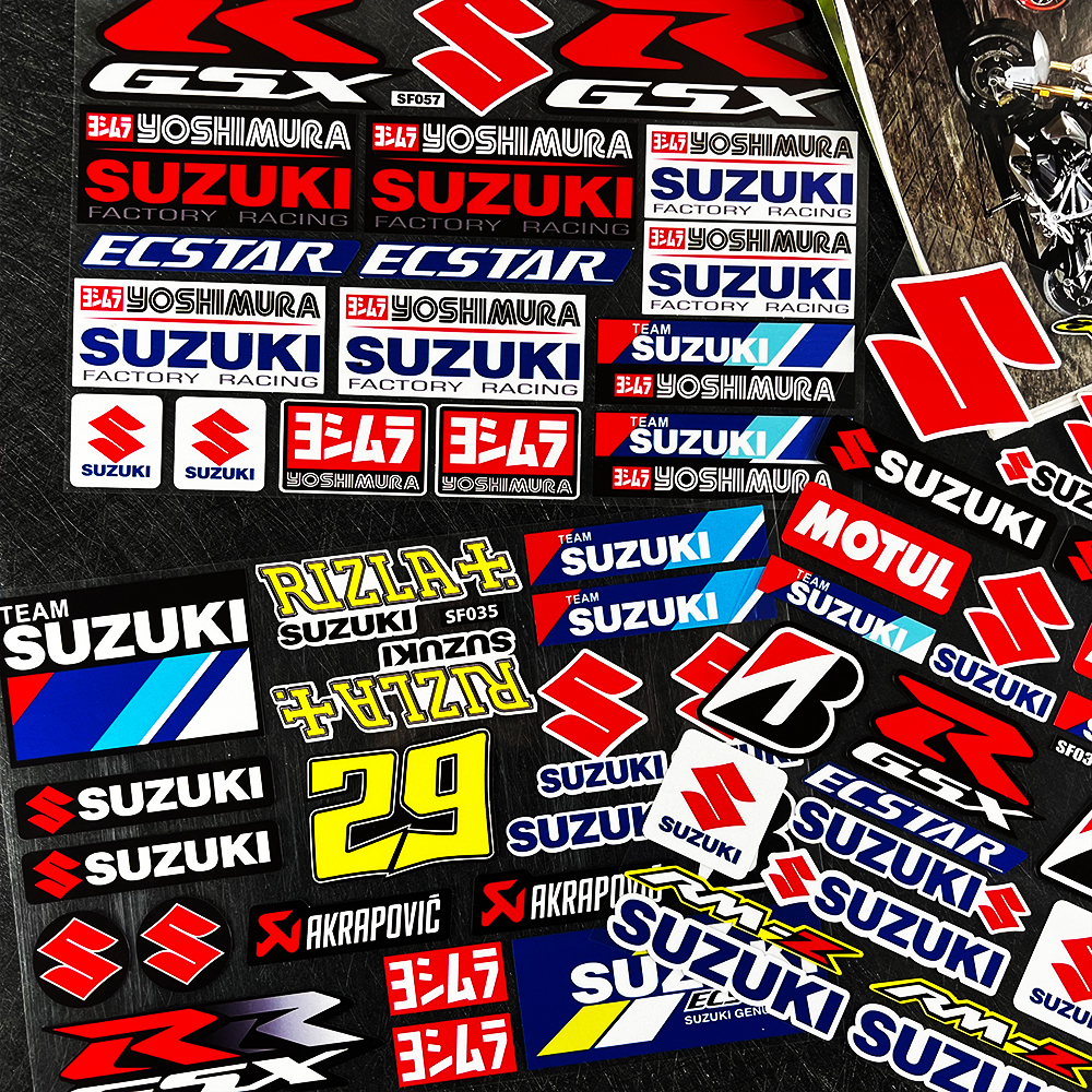 适用铃木摩托车GSX车贴踏板logo车标贴纸装饰车身贴花改装反光贴