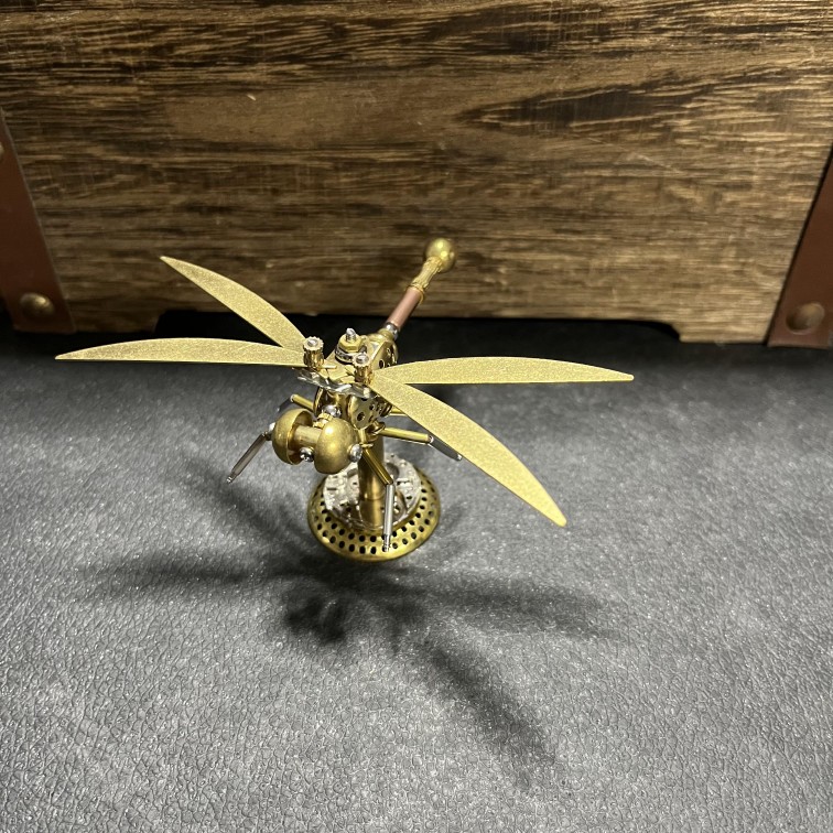 蒸汽朋克机械昆虫蜻蜓纯手工全金属机械创意工艺品摆件动物模型