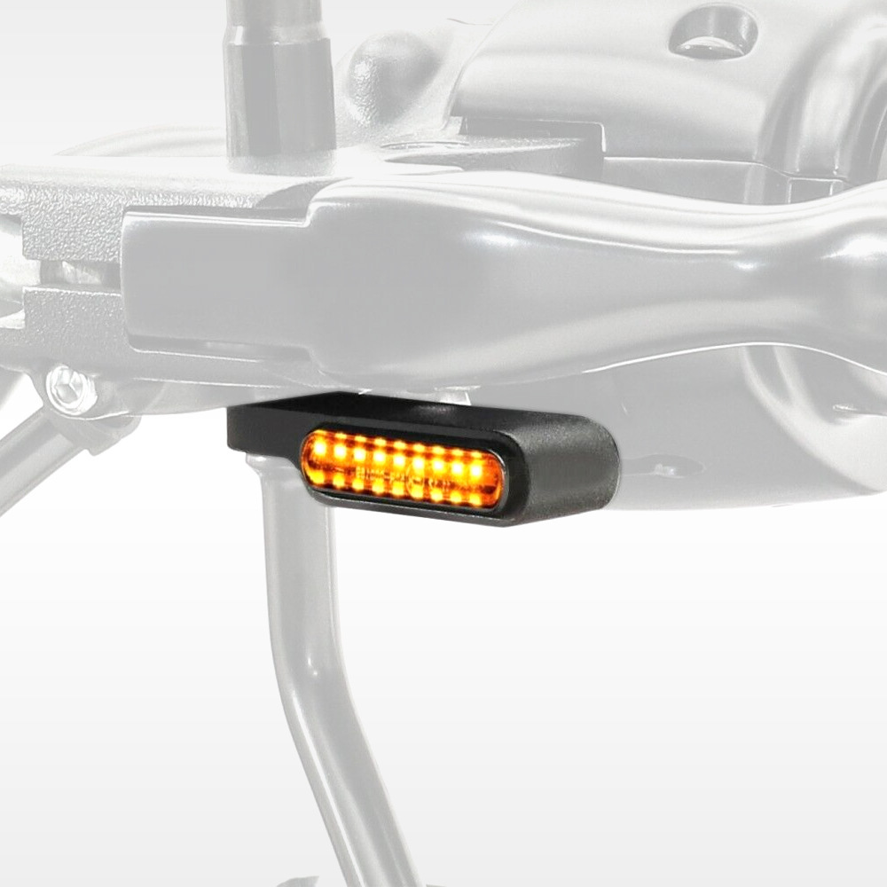 摩托车改装迷你LED流水顺序式转向信号灯 后视镜杆刹车杠杆下安装