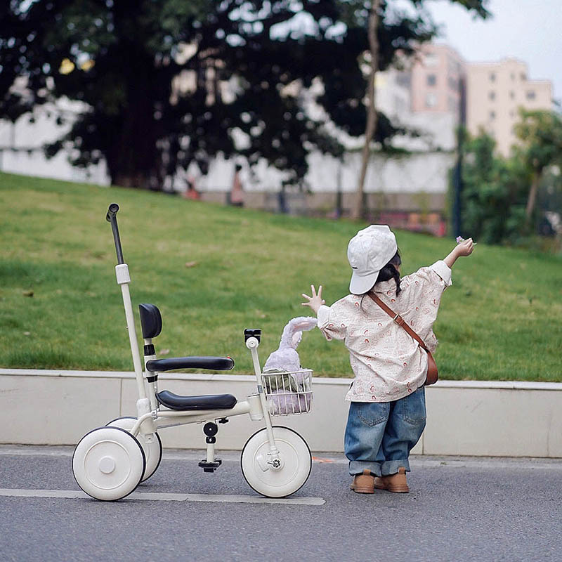 日本无印儿童三轮车脚踏车1-3岁宝宝手推车ins小孩单车轻便自行车