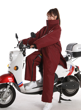 电瓶车挡被风冬季加厚加绒加大踏板电动摩托车防风防水骑行保暖服