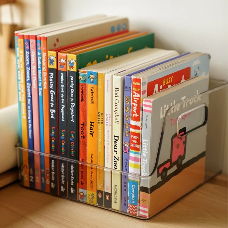 学生书本收纳盒透明儿童绘本书桌书架神器桌面图书杂志读物置物架
