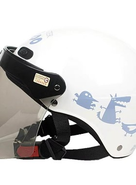 台湾EVO动物园白色哈雷电动摩托车头盔夏盔男女安全帽四季半盔