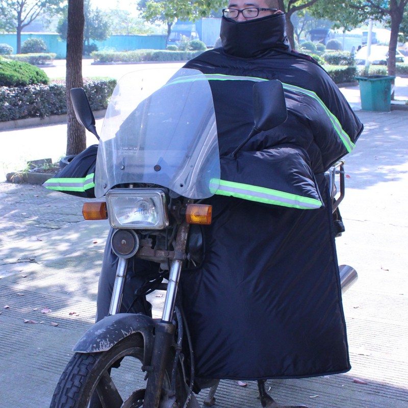 推荐跨骑弯梁电动摩托车125挡风被男挡风衣罩冬季保暖女加大加绒