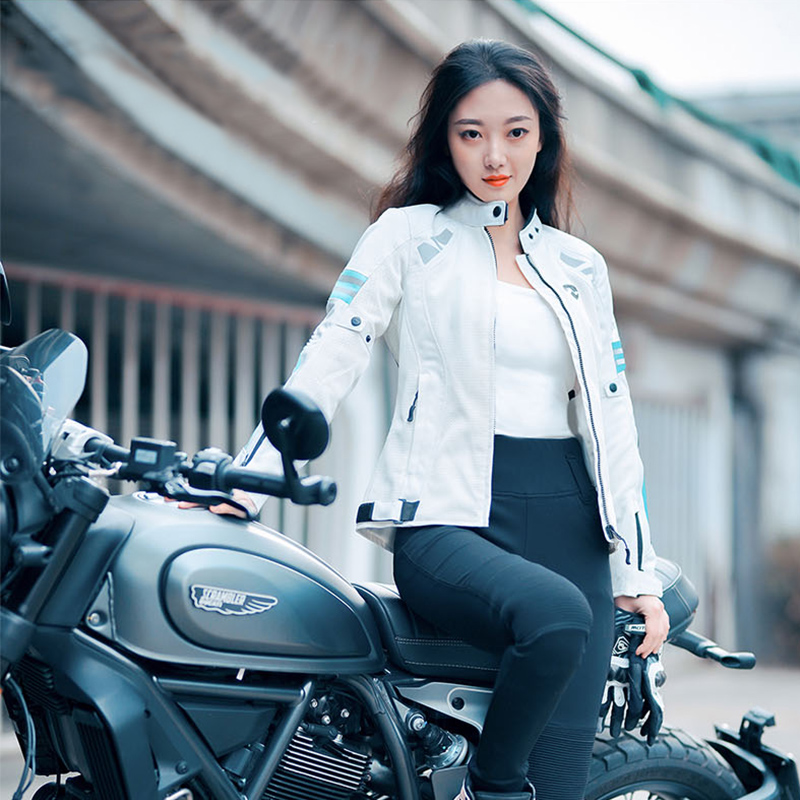 MOTOBOY摩托车骑行服LS2夏季女款透气网眼赛车服雷翅女骑士机车服