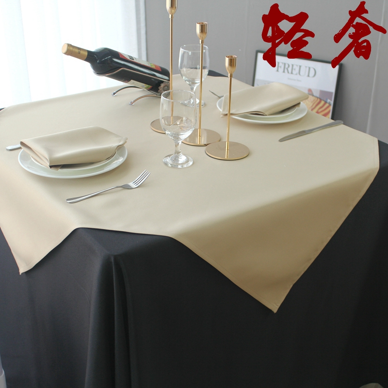 白色桌布布艺 圆形长方形台布酒店餐厅饭店圆桌纯色背景布定制