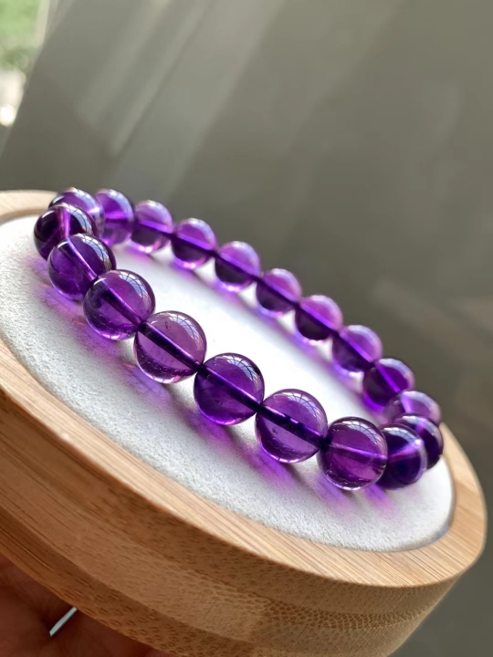 精品纯天然紫水晶手链正品天然紫水晶手串一物一图假一赔十