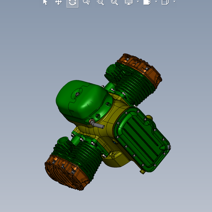 乌拉尔摩托车M72发动机模型001200606图纸（x_b/SLDASM文件格式）