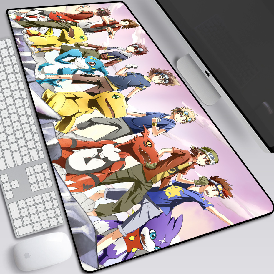 Digimon monster数码兽暴龙精灵数码宝贝鼠标垫超大锁边键盘桌垫