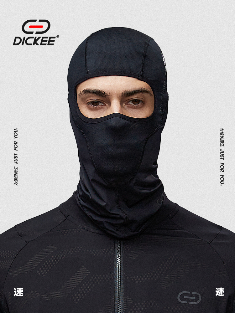 DICKEE速迹头套男摩托车头盔内胆帽黑色夏季冰感透气速干骑行面罩