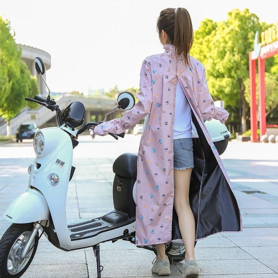 长款防晒衣女摩托车全身黑胶夏季电动车紫外线%遮阳薄防电瓶骑车