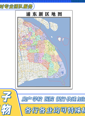 浦东新区地图贴图上海市交通路线行政区划颜色划分高清街道