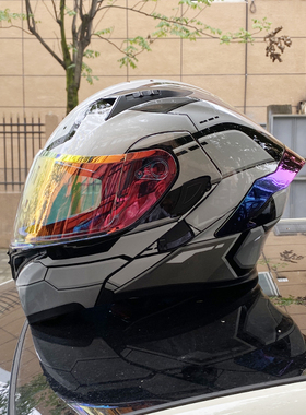Orz头盔男女电动车揭面盔全盔尾翼半盔安全帽个性冬3C认证摩托车