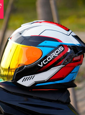 VCOROS摩托车头盔男夏季机车女四分之三头盔双镜片机车电动车半盔