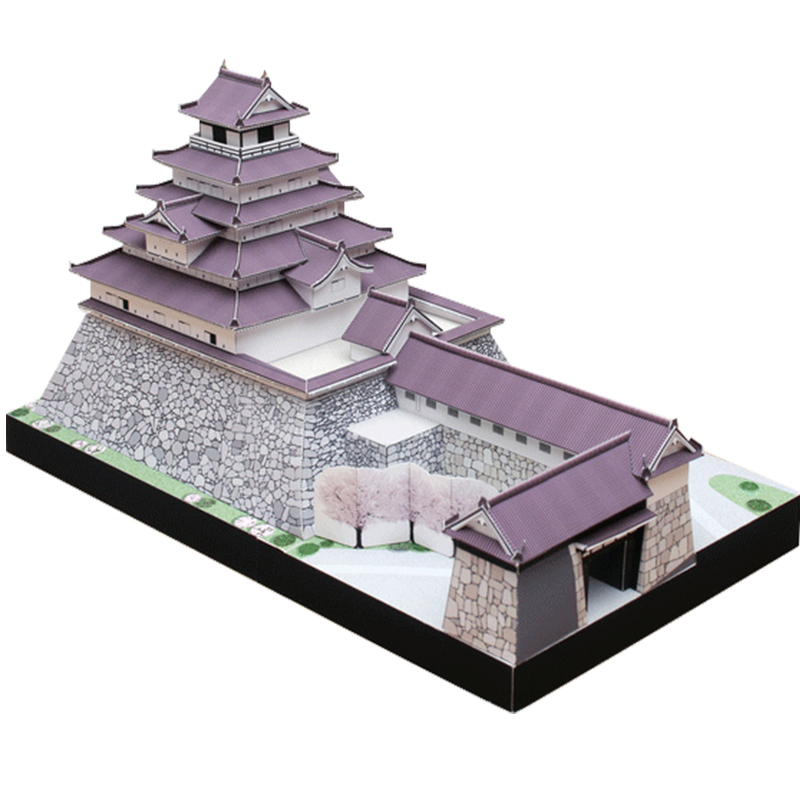 世界著名建筑纸模型日本福岛会津若松城鹤城3D立体折纸手工diy