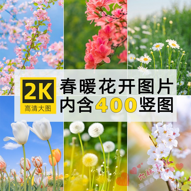 4K高清竖图片春天花朵春暖花开摄影ps设计2K手机壁纸竖屏素材合集