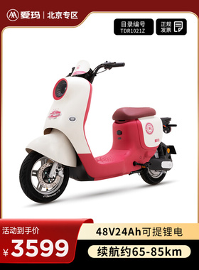 【北京专区门店自提】爱玛电动车爱朵48V24锂电新国标电动自行车