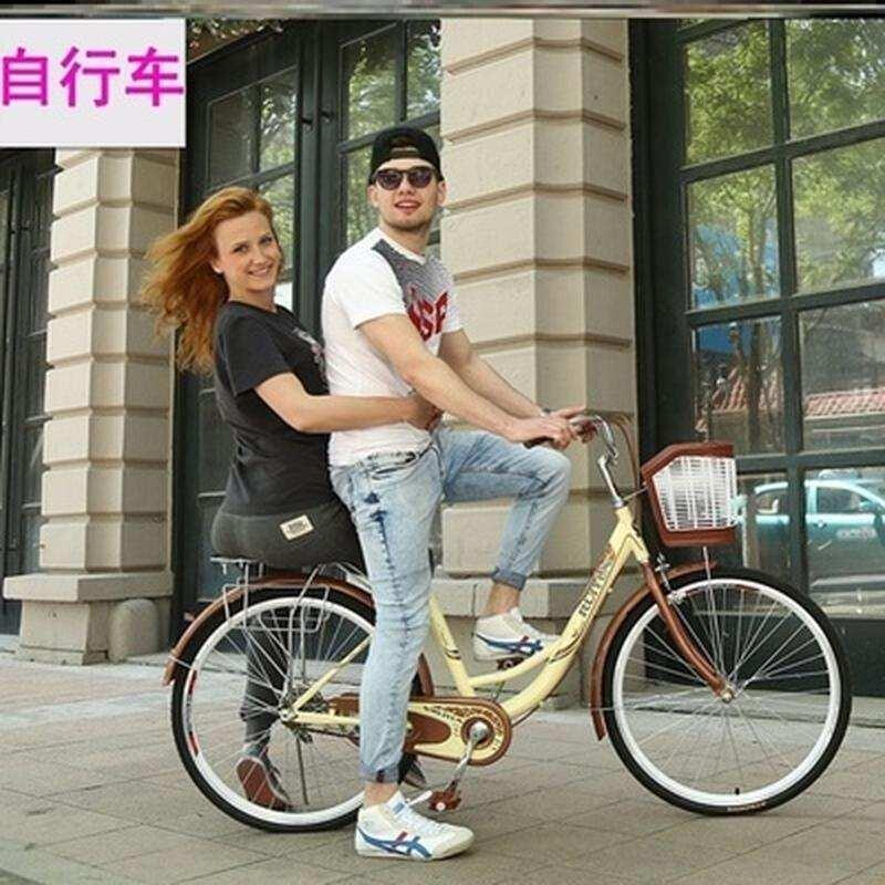 时尚成人单车自行车大人男女式轻便通勤代步怀旧大学生单速公路