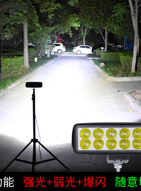 电动车灯摩托车外置LED大灯超亮强光改装12V48V60V72射灯前大灯泡