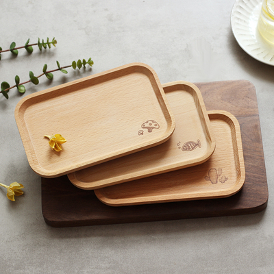 木忆｜方木碟榉木制整木碟甜点碟西餐烘焙厨房用品日式面包托盘