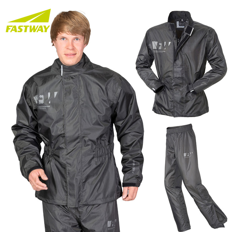 德国Fastway防雨夹克摩托车户外防风防水骑行服雨衣雨裤套装男女