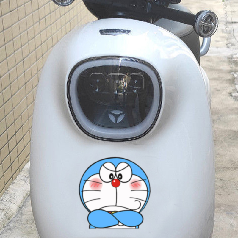 电动车车贴纸哆啦A梦卡通可爱叮当猫摩托车装饰贴小龟王改装贴画
